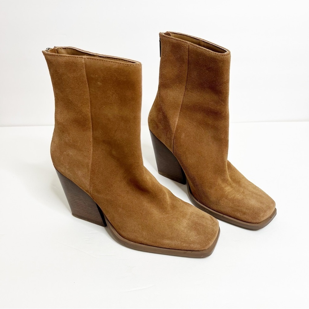 Seychelles Anthropologie Every Time You Go Cognac Suede Leather Boot Size 6